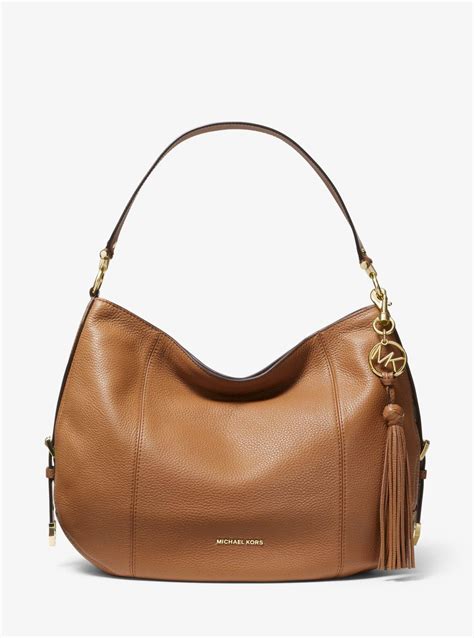 michael kors brooke pebble leather satchel|Brooke Medium Pebbled Leather Satchel .